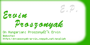 ervin proszonyak business card